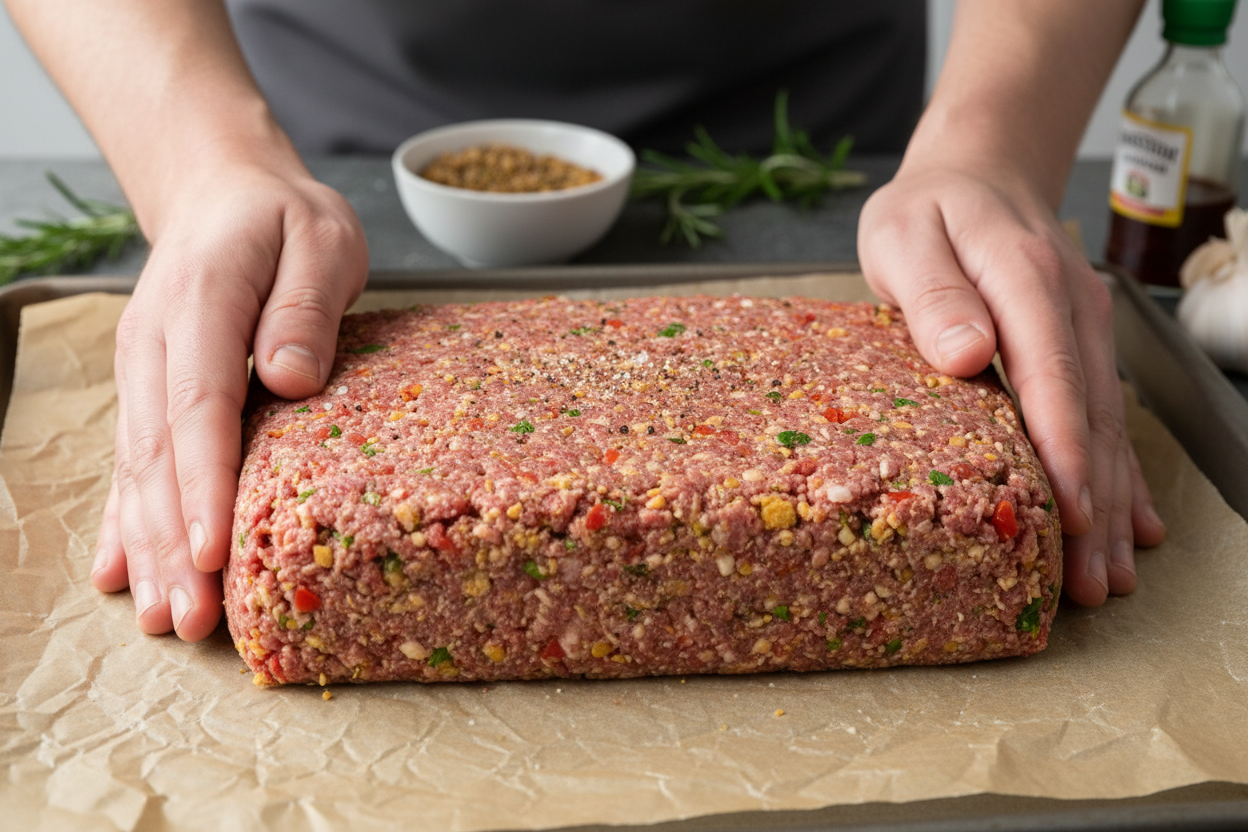 Cheeseburger Meatloaf (Keto/Low Carb) preparation step 2