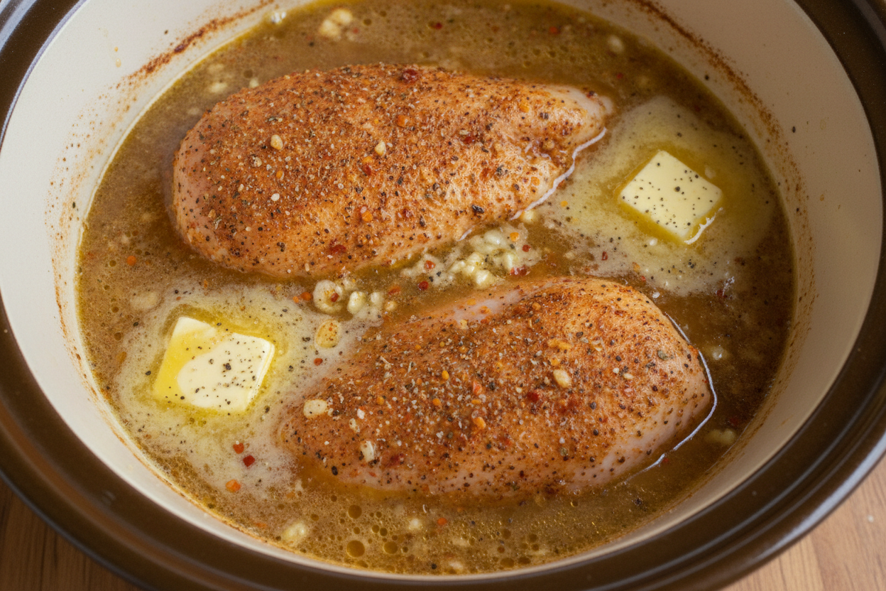 Creamy Crockpot Cajun Butter Chicken preparation step 1