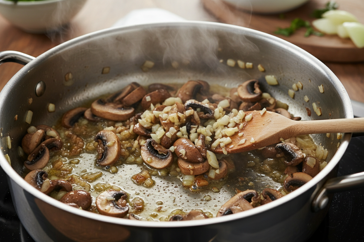 Creamy Mushroom Soup Recipe preparation step 1