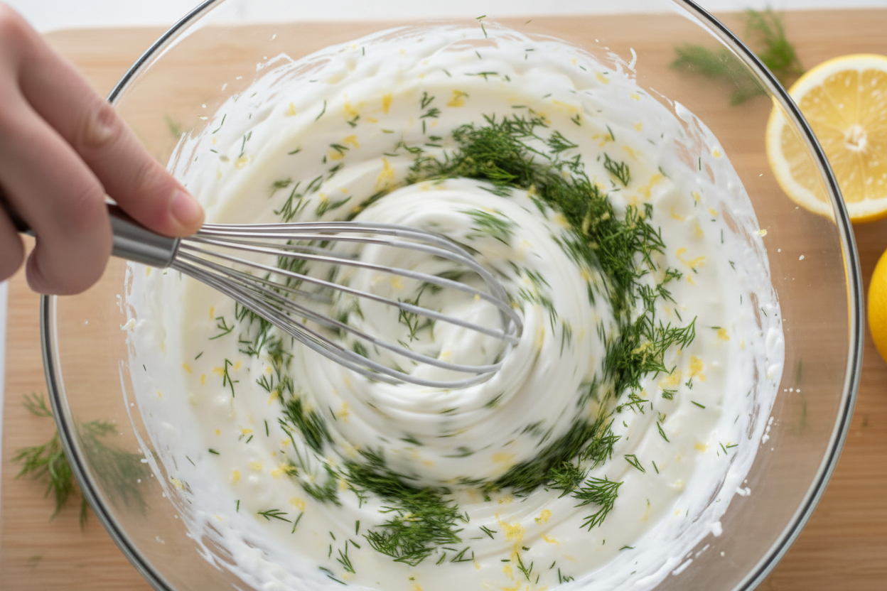 Creamy Tzatziki Chicken Salad preparation step 1