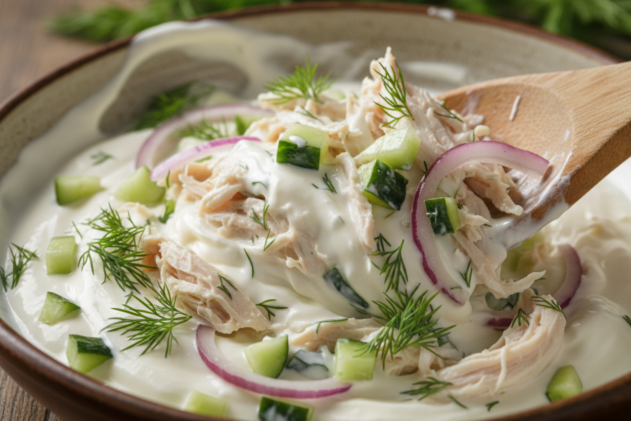 Creamy Tzatziki Chicken Salad preparation step 2