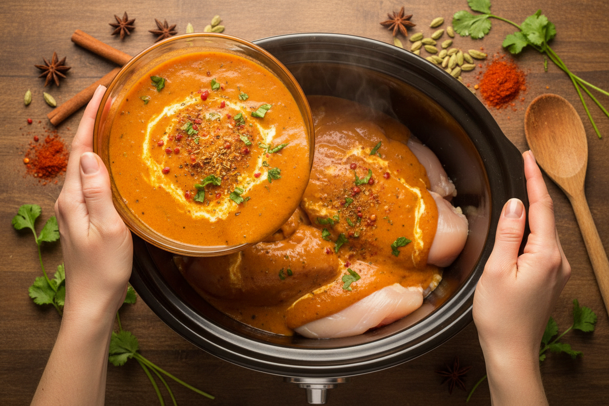 Crockpot Butter Chicken preparation step 2