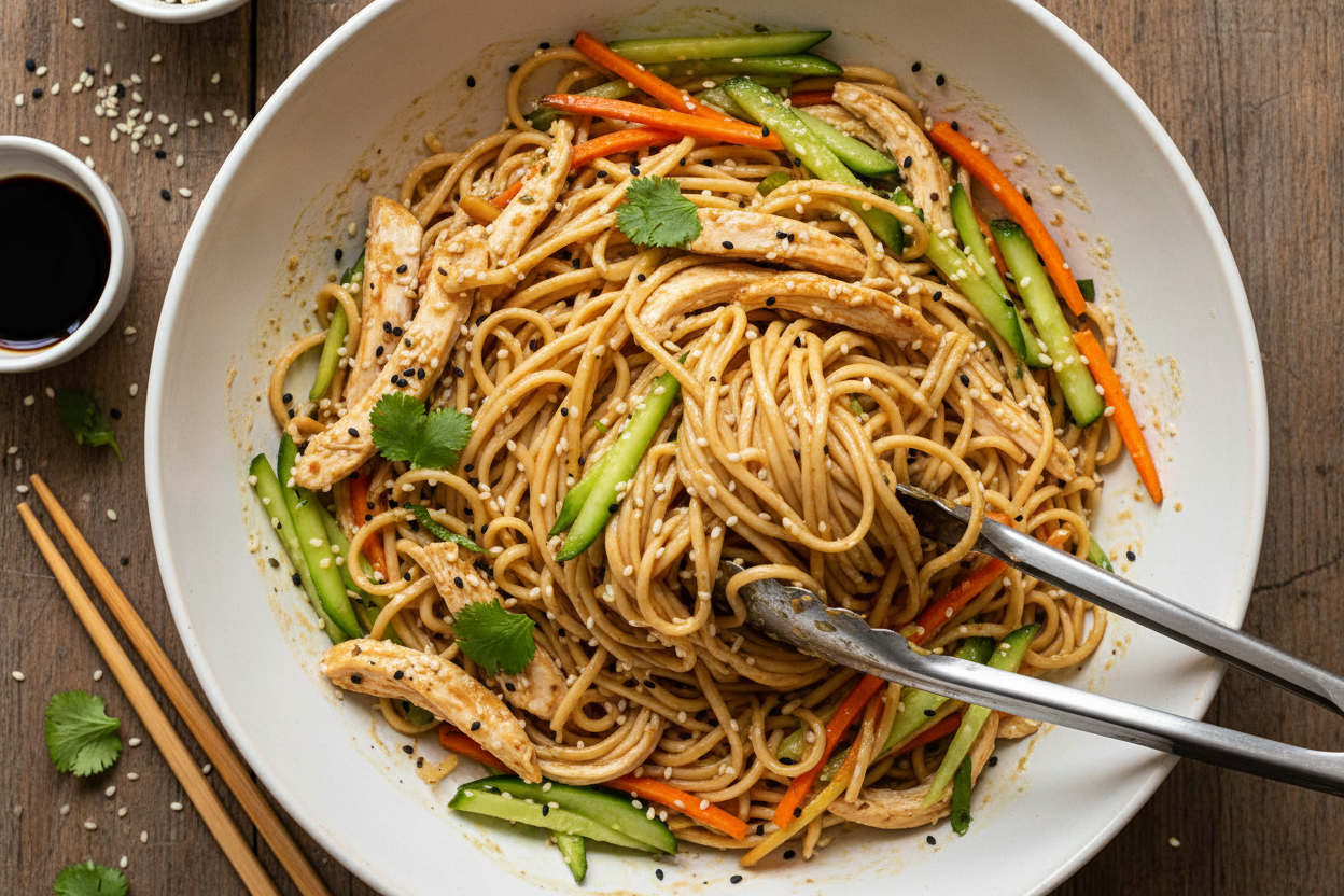 Easy Asian Cold Sesame Noodles preparation step 2