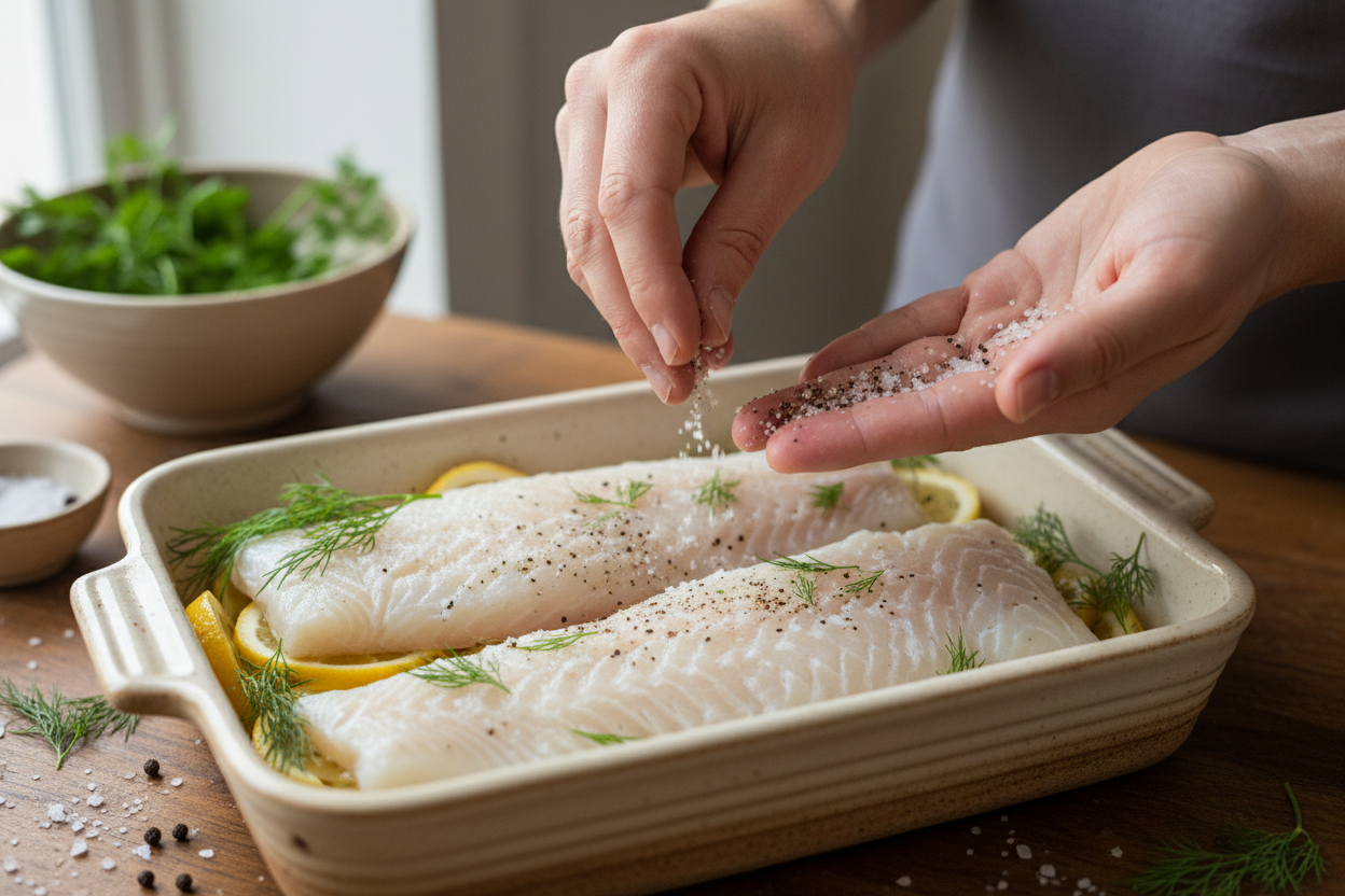 Easy Baked Cod with Lemon and Garlic preparation step 1