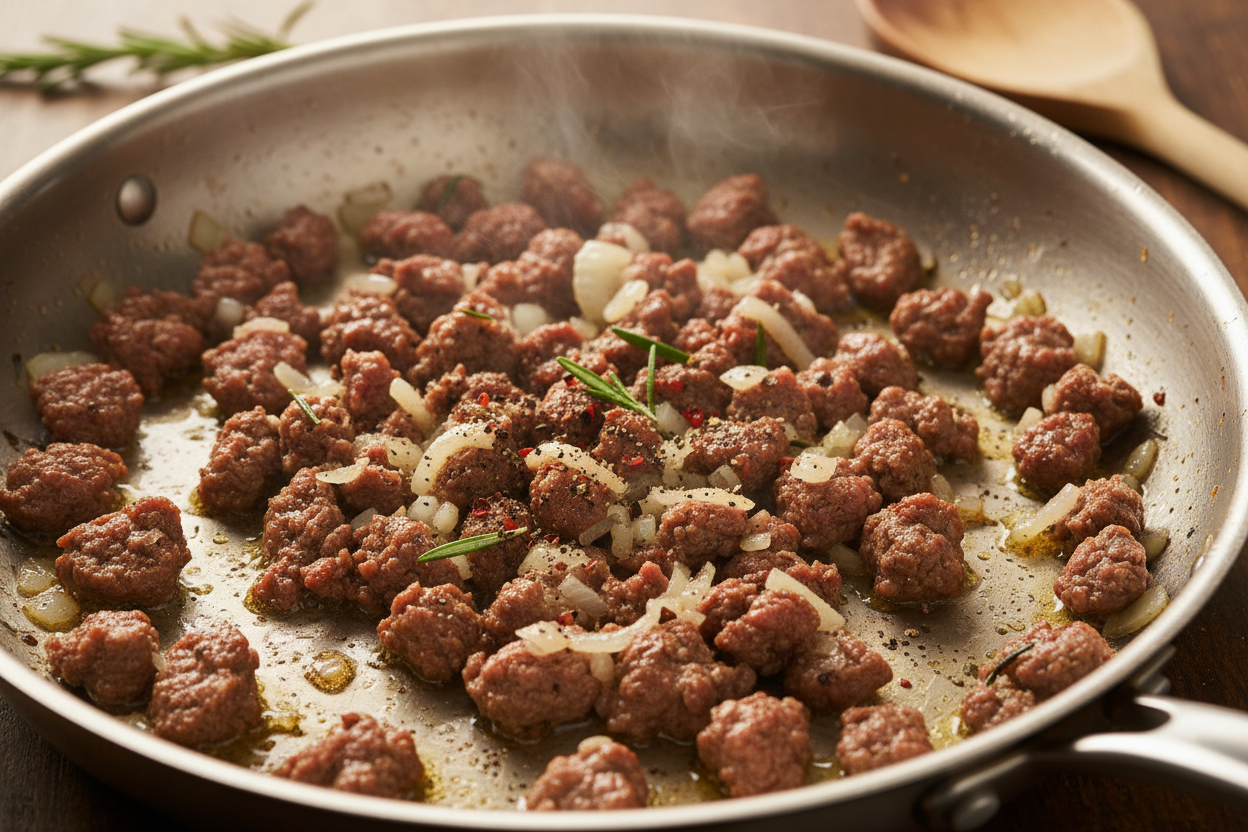 Easy Beef and Egg Casserole preparation step 1