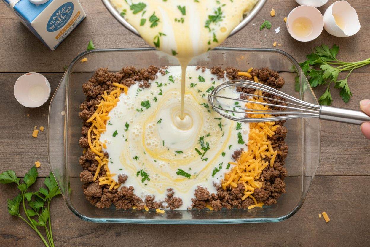 Easy Beef and Egg Casserole preparation step 2