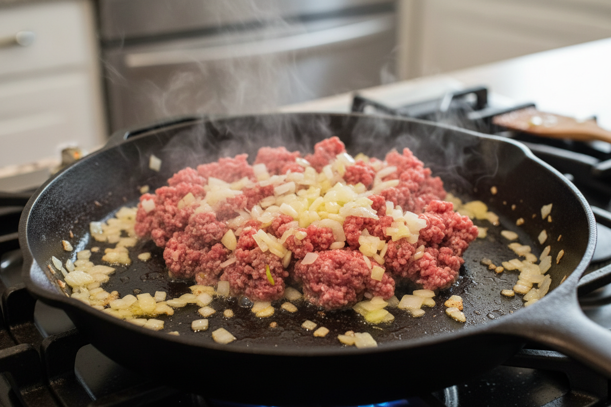 Easy Hobo Casserole Ground Beef Recipe preparation step 1