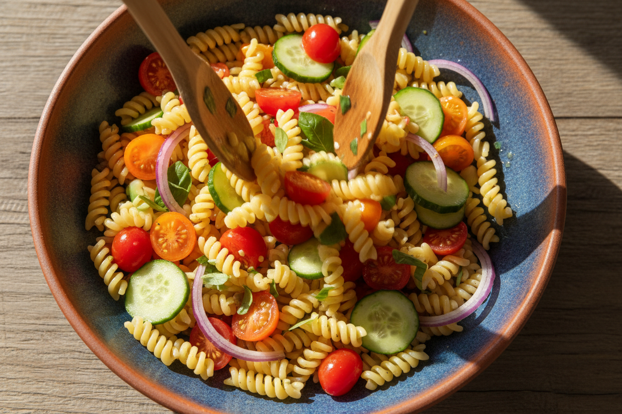 Easy Pasta Salad preparation step 1