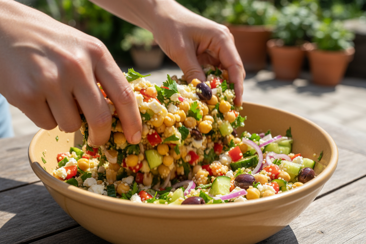 Flavorful Mediterranean Couscous Salad preparation step 1