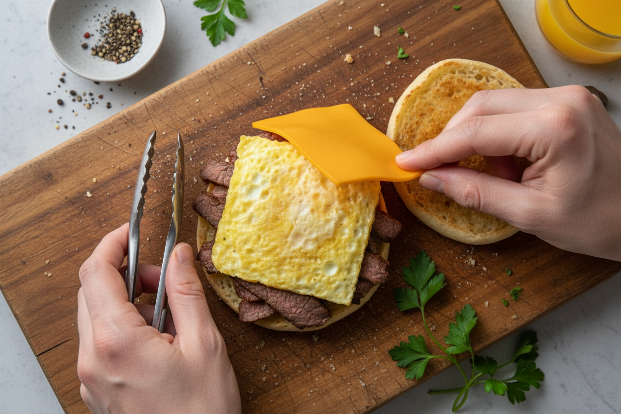 Freezer Breakfast Sandwiches preparation step 2