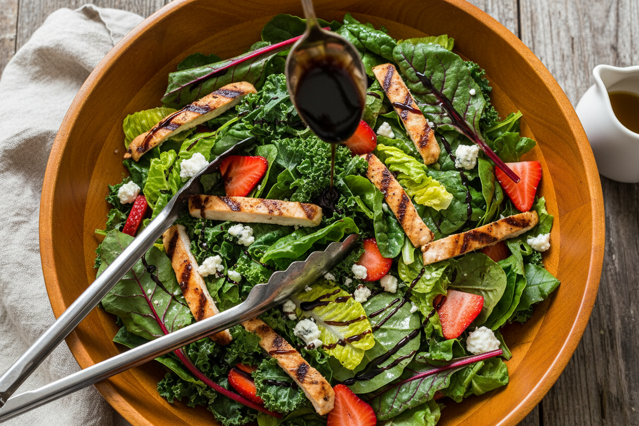 Fresh Grilled Chicken Strawberry Salad preparation step 2