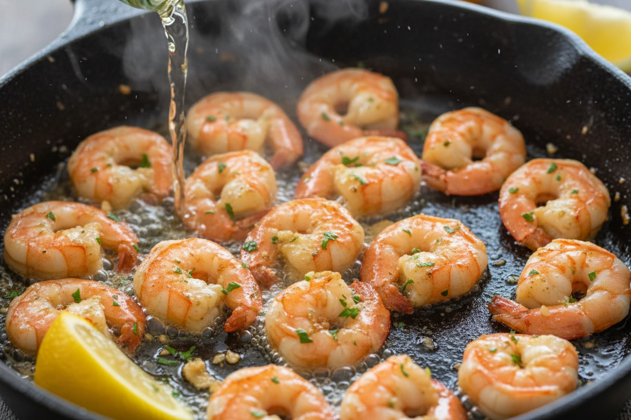 Garlic Butter Shrimp Scampi Pasta preparation step 1