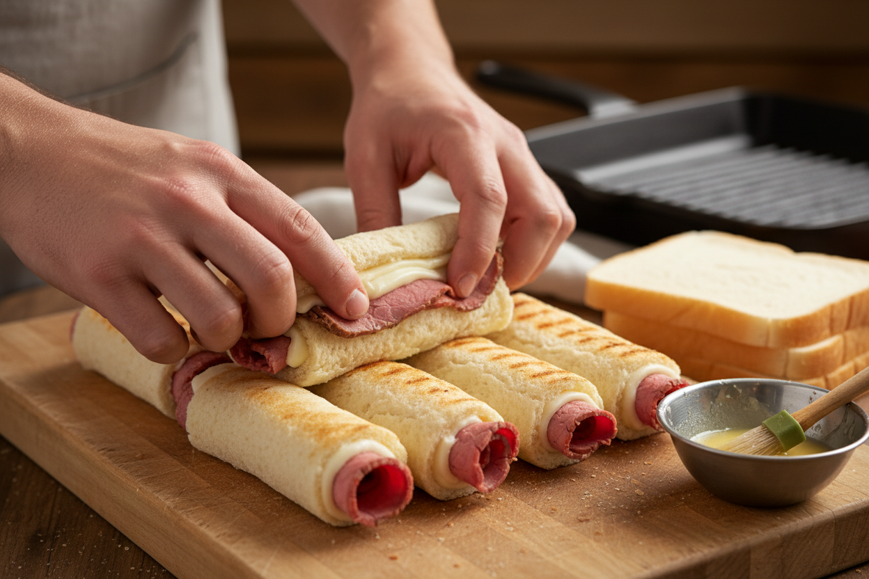 Grilled Cheese Roll-Ups preparation step 1