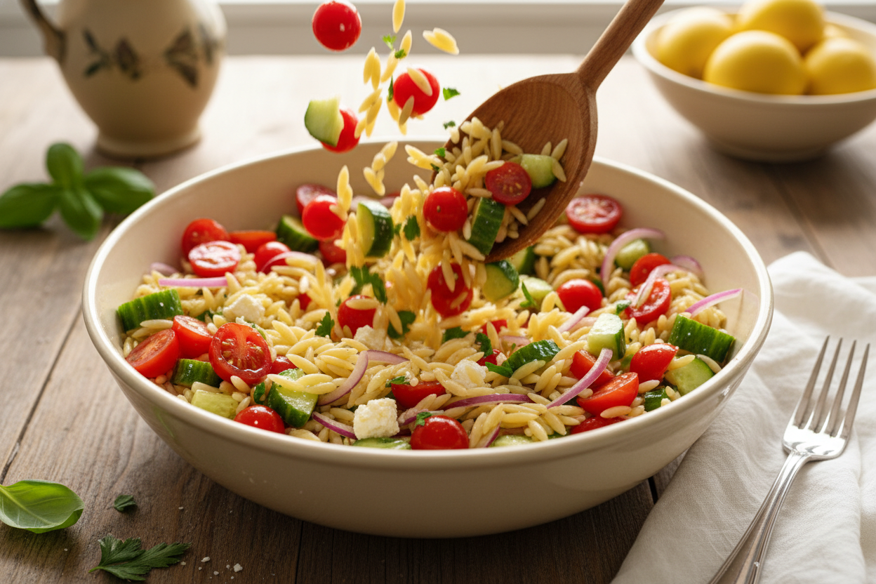 Grilled Chicken Orzo Salad preparation step 2