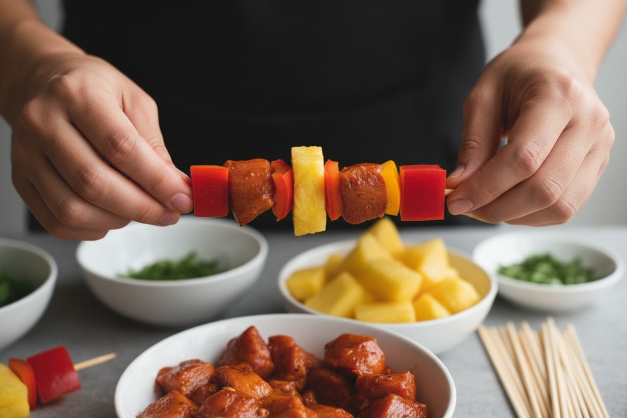 Hawaiian Chicken Skewers - Sweet & Smoky Grill Perfection preparation step 1