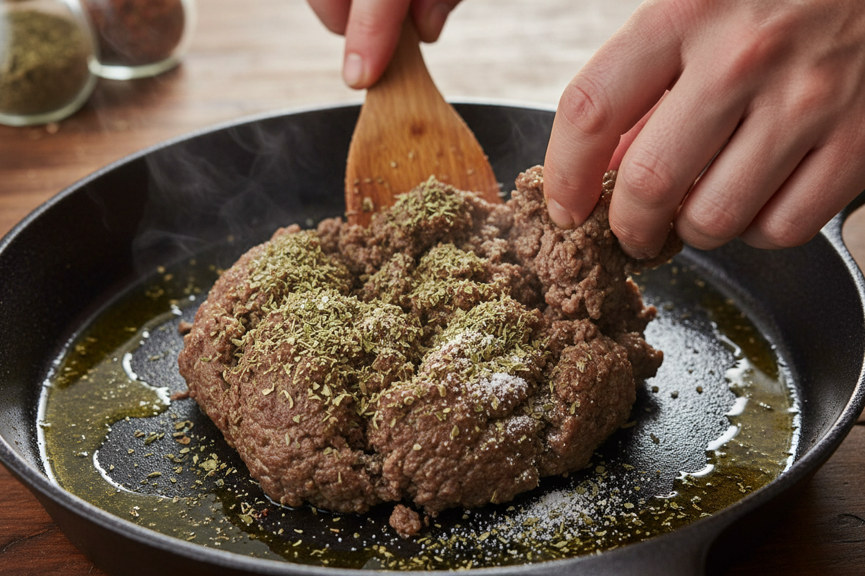 Homemade Greek Ground Beef Rice Bowl – Easy Dinner with Tzatziki preparation step 1