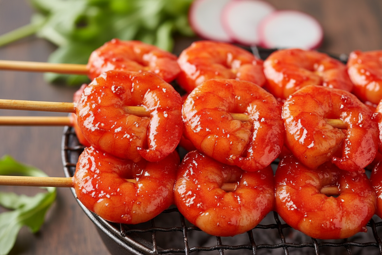 Korean Grilled Shrimp Skewers preparation step 2
