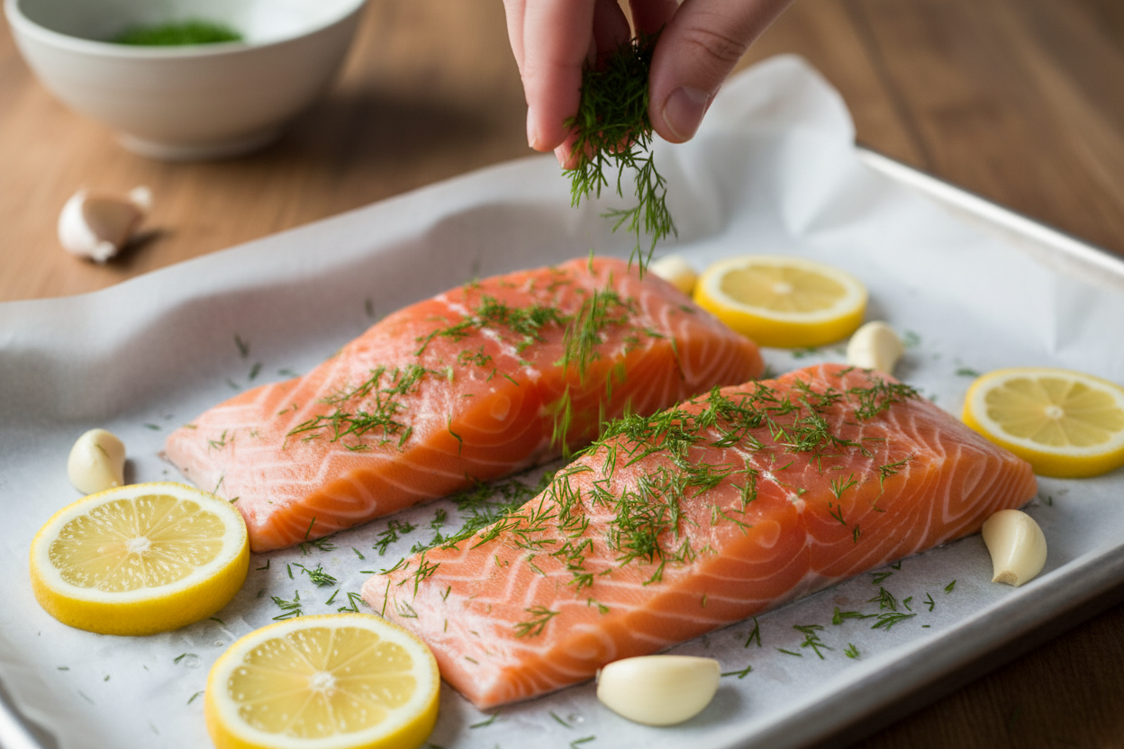 Lemon Dill Baked Salmon preparation step 1