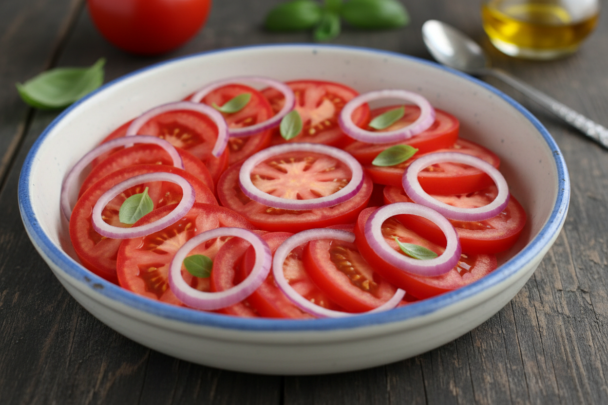 Marinated Tomatoes preparation step 1