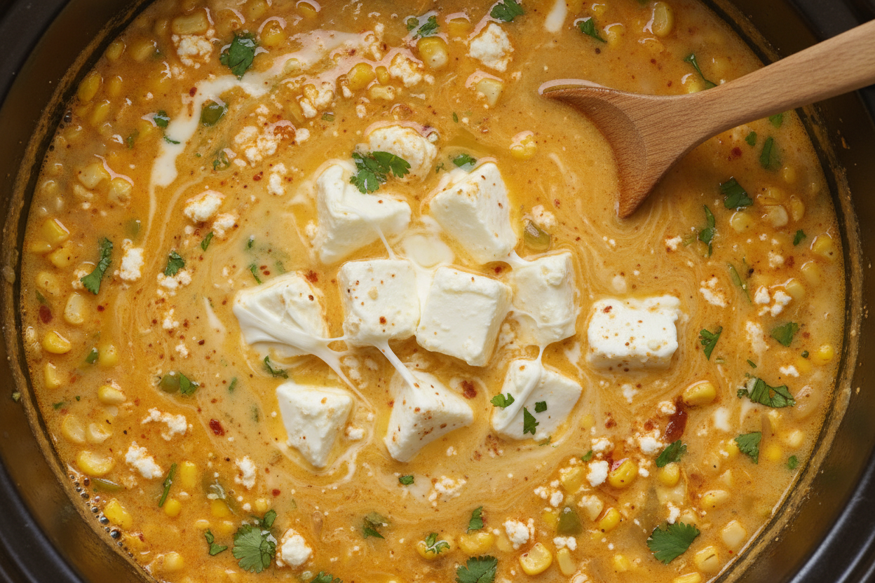 Mexican Street Corn Soup Crockpot Recipe preparation step 2