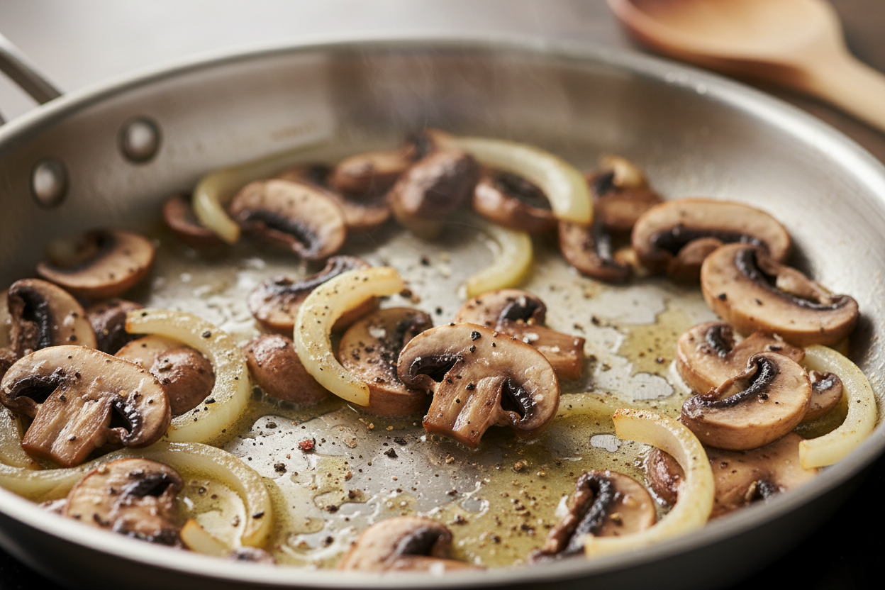 Quick Beef Stroganoff with Rich Mushroom Gravy preparation step 2