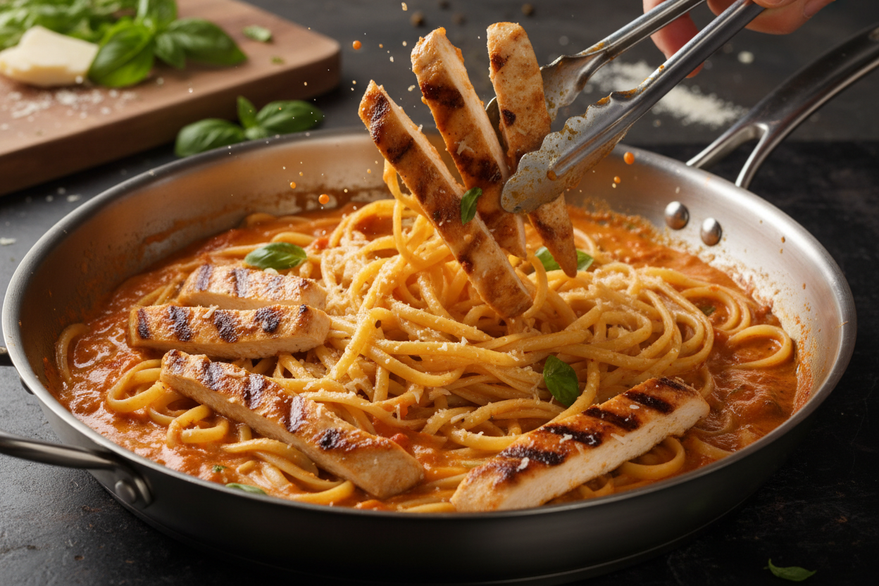 Quick & Easy Spicy Chicken Pasta preparation step 2