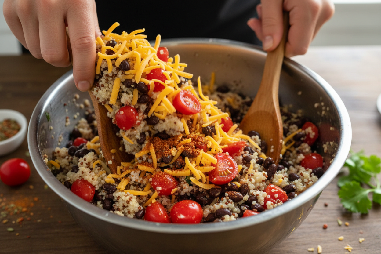 Quinoa-Stuffed Bell Peppers preparation step 1