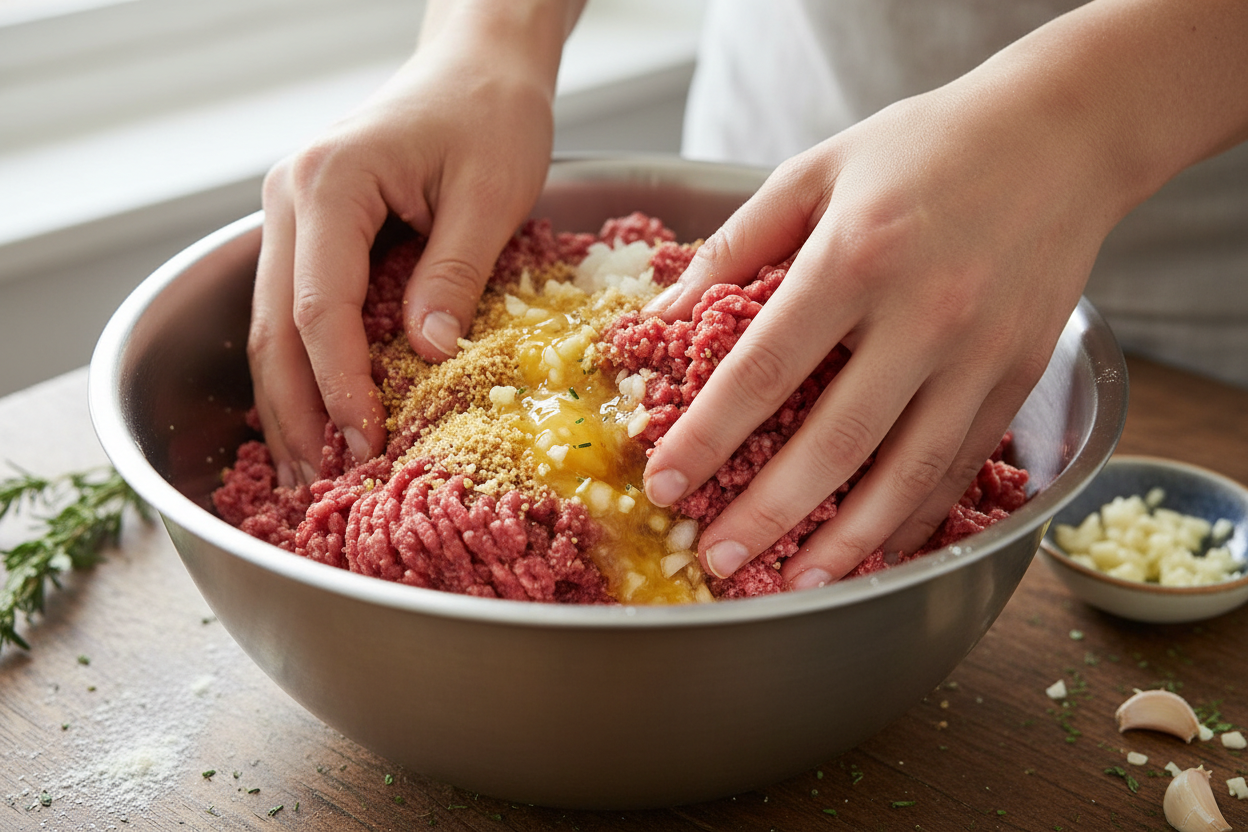 Simple Homemade Meatloaf preparation step 1