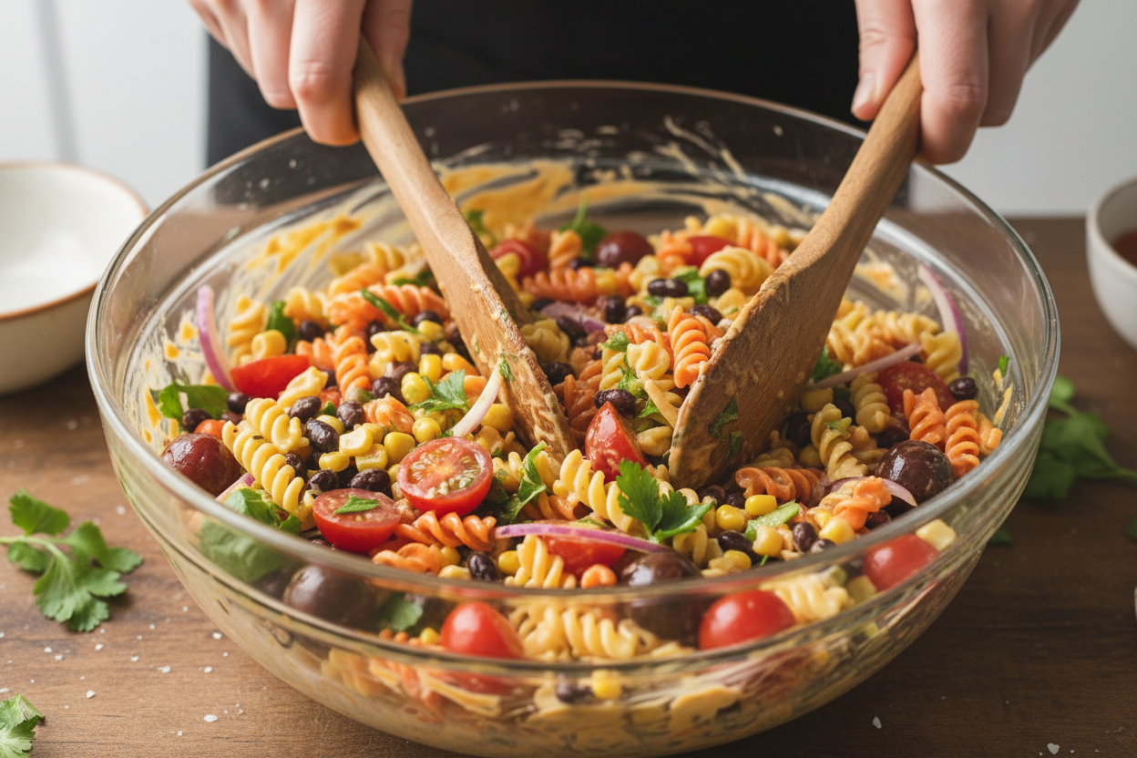 Southwest Pasta Salad preparation step 1