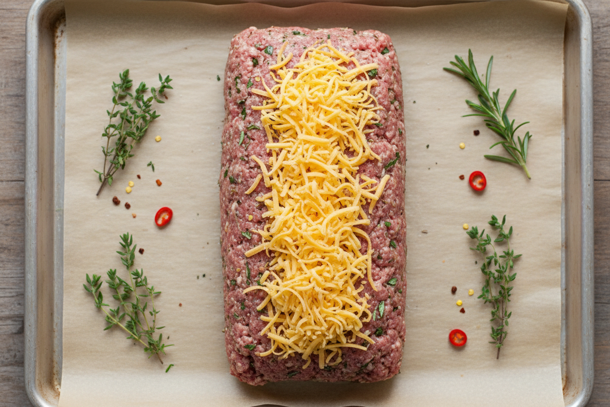 Stuffed Meatloaf preparation step 2