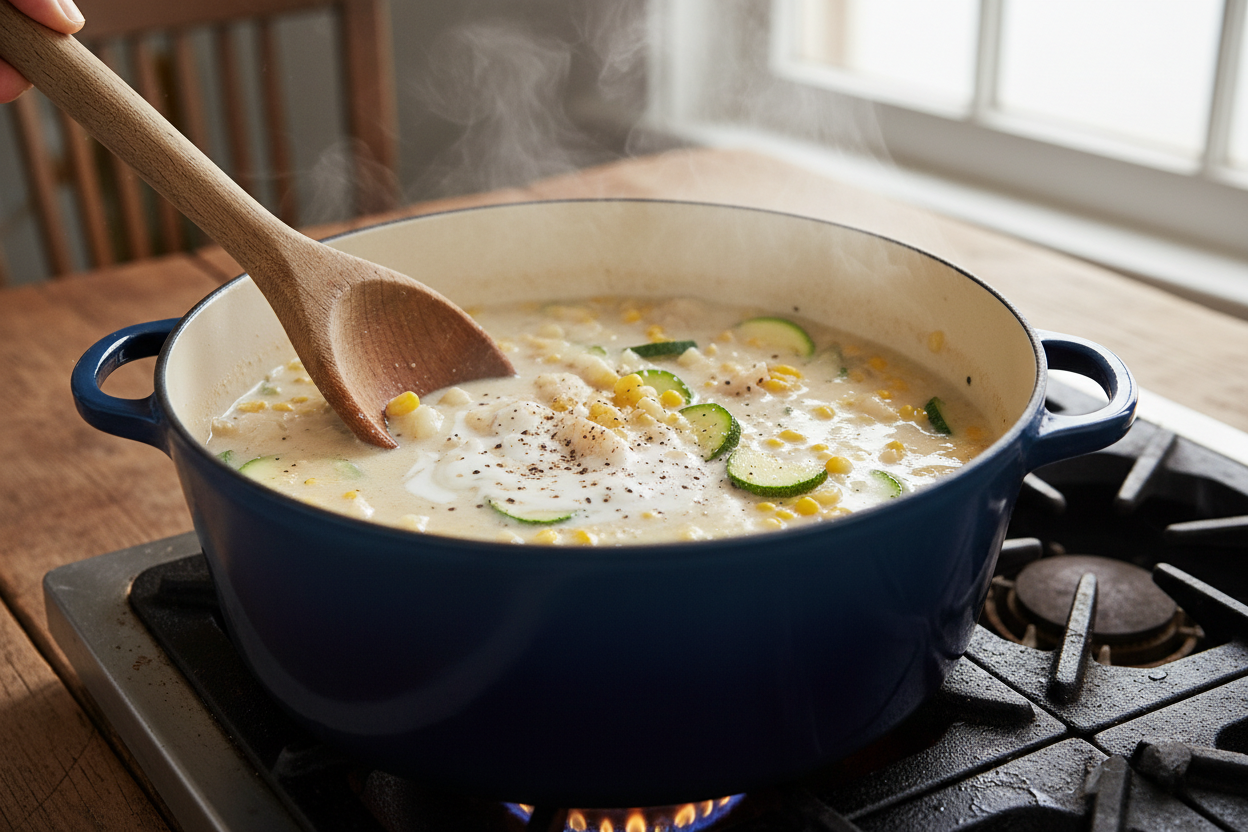 Summer Fresh Corn And Zucchini Chowder preparation step 2