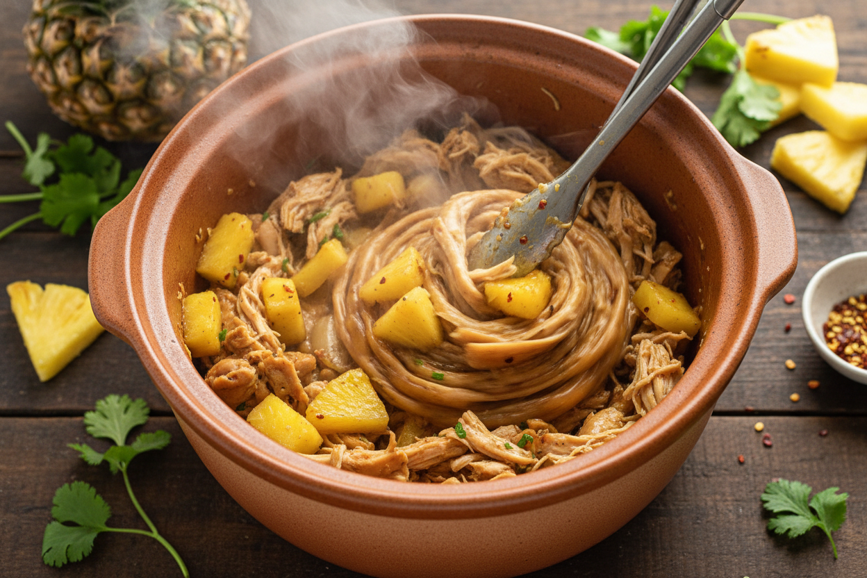 Sweet Hawaiian Crockpot Chicken preparation step 2