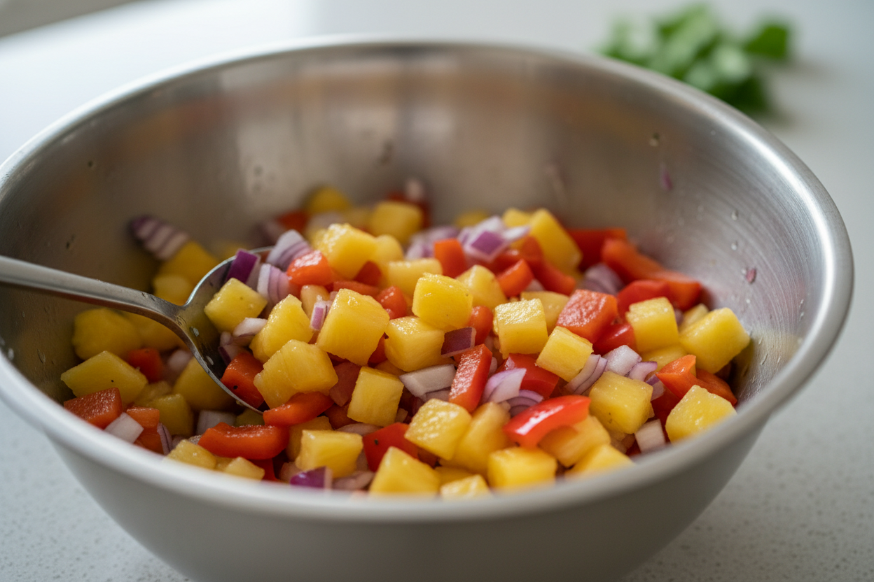 Sweet and Spicy Pineapple Salsa preparation step 2