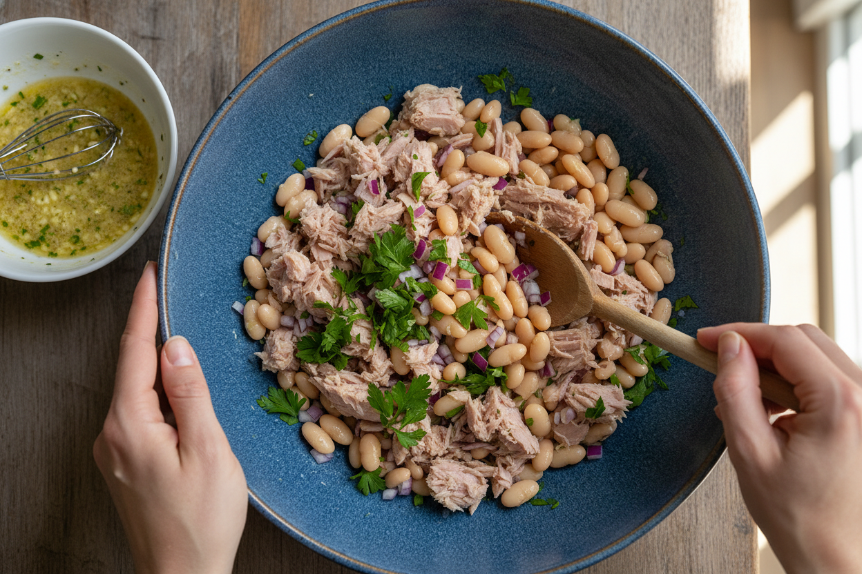 Tasty Tuna White Bean Salad Recipe preparation step 1