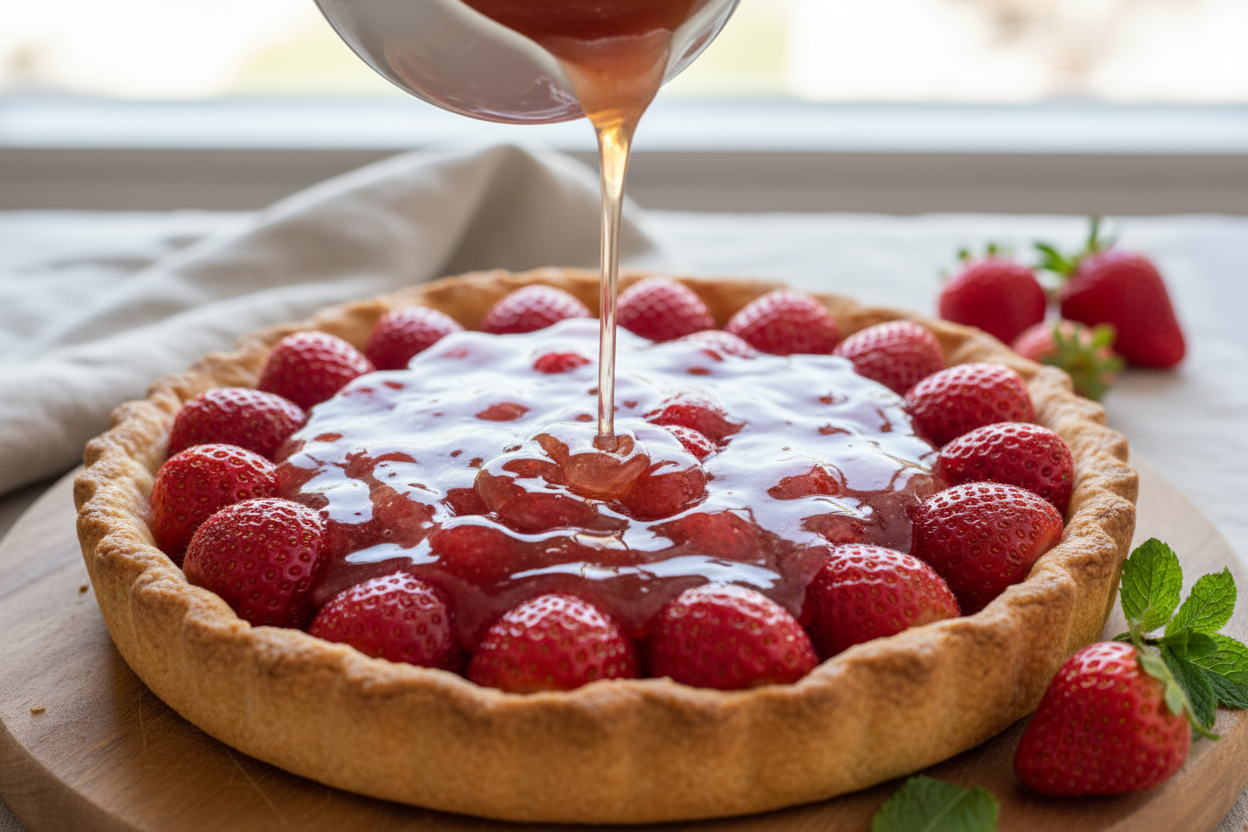 The Best Copycat Shoney's Strawberry Pie Recipe preparation step 2