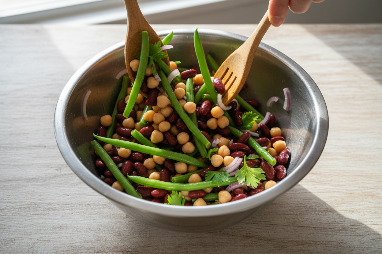 Three Bean Salad Recipe preparation step 1