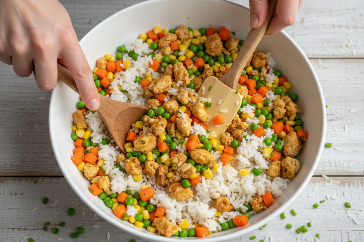 Ultimate Delicious Chicken & Veggie Rice Bites preparation step 1