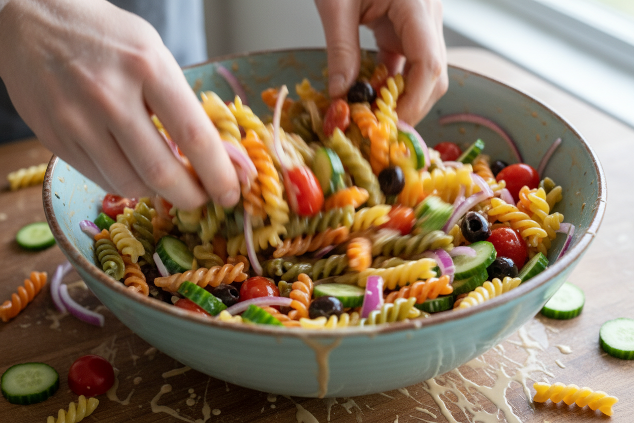 Zesty Italian Pasta Salad Inspired by Olive Garden preparation step 1