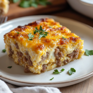 Hearty Ground Meat & Egg Breakfast Bake (High-Protein)