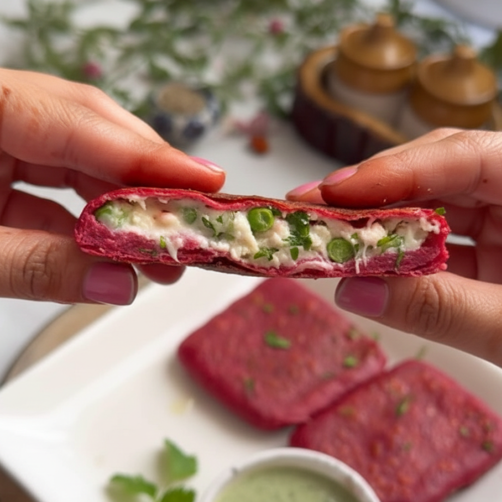 Healthy Beetroot Paneer Lifafa: Stuffed Flatbread Recipe