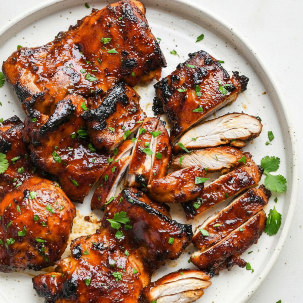Oven-Baked Caramelized BBQ Chicken Thighs (Sticky & Easy)