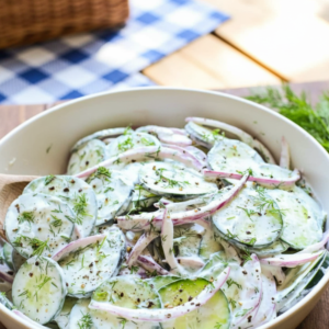 Crisp Cucumber and Dill Side Dish with Tangy Dressing