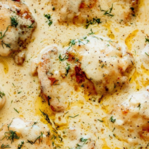 Easy Creamy Baked Chicken Thighs (Garlic & Parmesan)