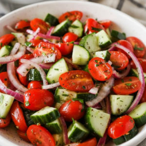 Refreshing Cucumber Tomato and Red Onion Salad Recipe