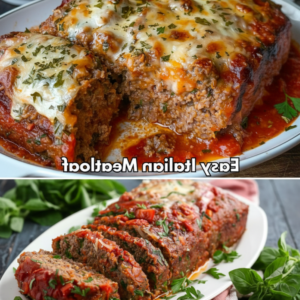 Simple Italian Beef Meatloaf Recipe with Mozzarella