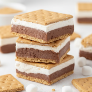 Delicious Chilled Graham Cracker and Marshmallow Treats