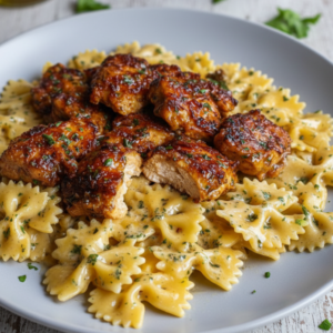 Creamy Garlic Butter Chicken Bowtie Pasta Recipe