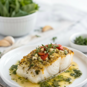 Garlic Herb Baked Cod with Cherry Tomatoes (Easy Recipe)