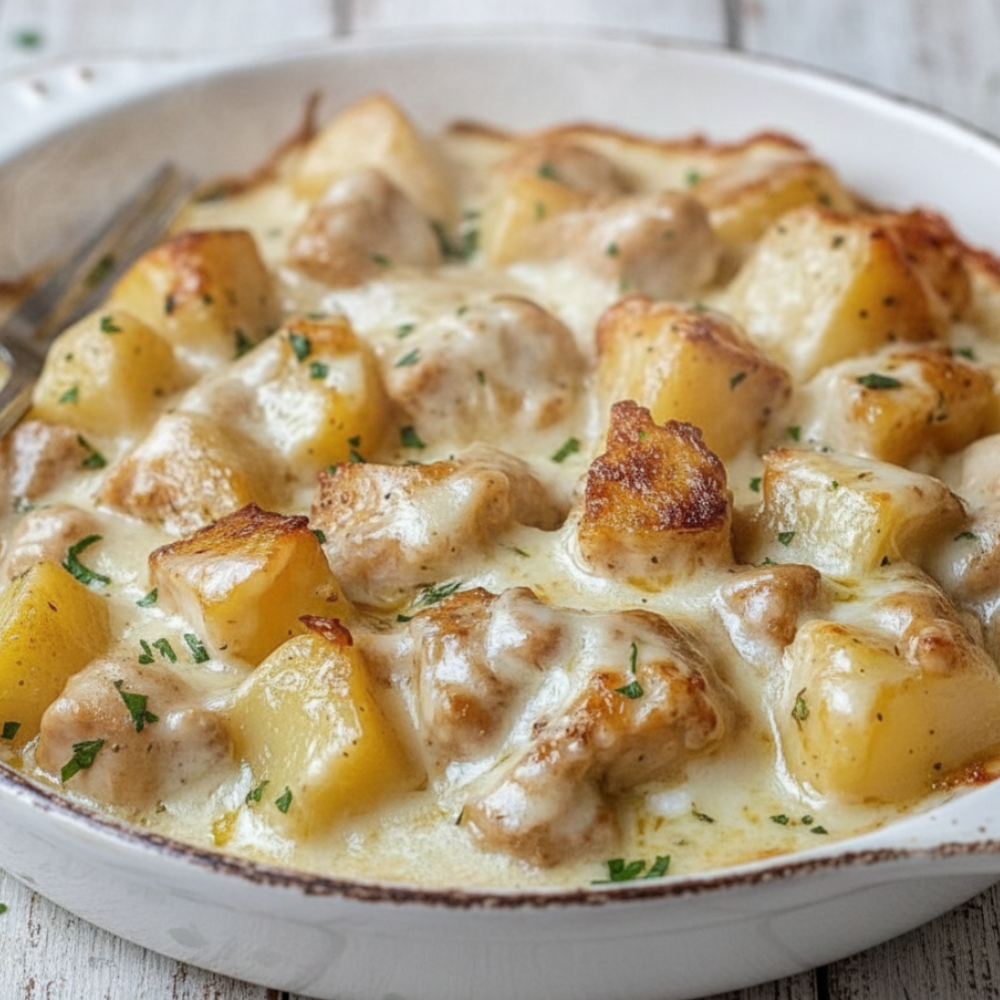 Creamy Garlic Parmesan Crockpot Chicken and Potatoes Recipe