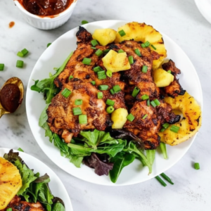 Healthy Charred Pineapple & BBQ Chicken Salad (Paleo/Whole30)